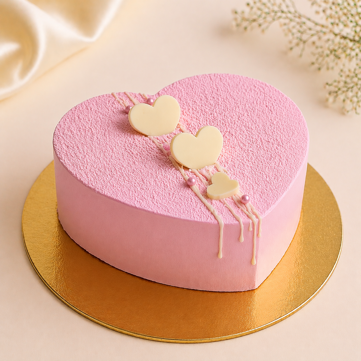 Buy Blush Heart Drip Delight Cake Online