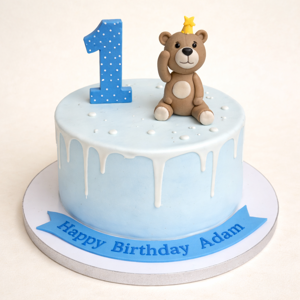 Teddy Bear First Birthday Cake