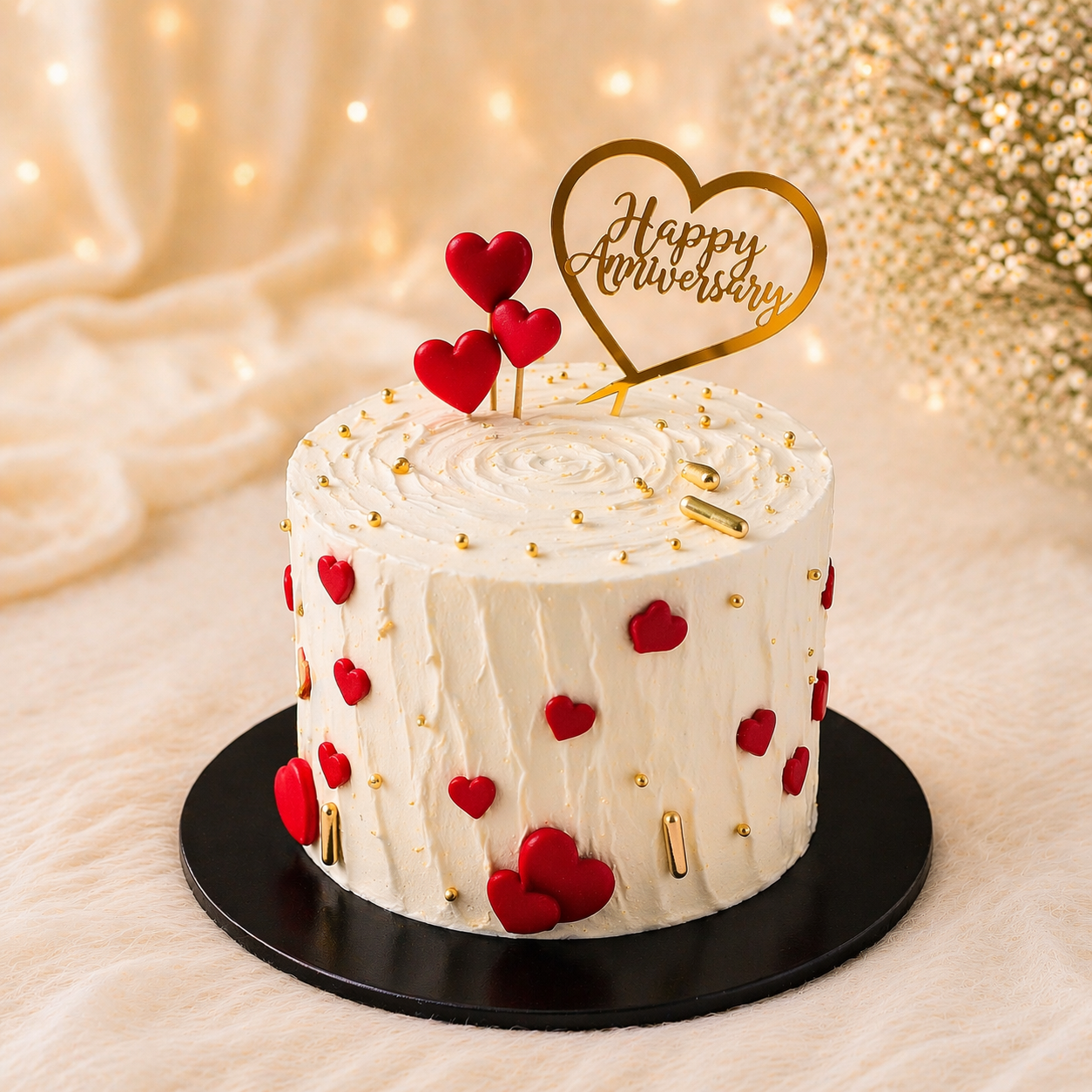 Golden Heart Anniversary Cake (Copy)