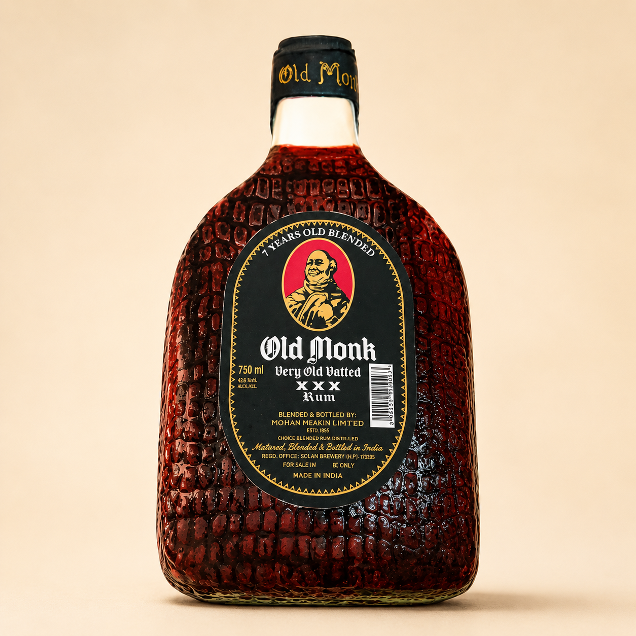 Old Monk Rum Bottle Shape Cake