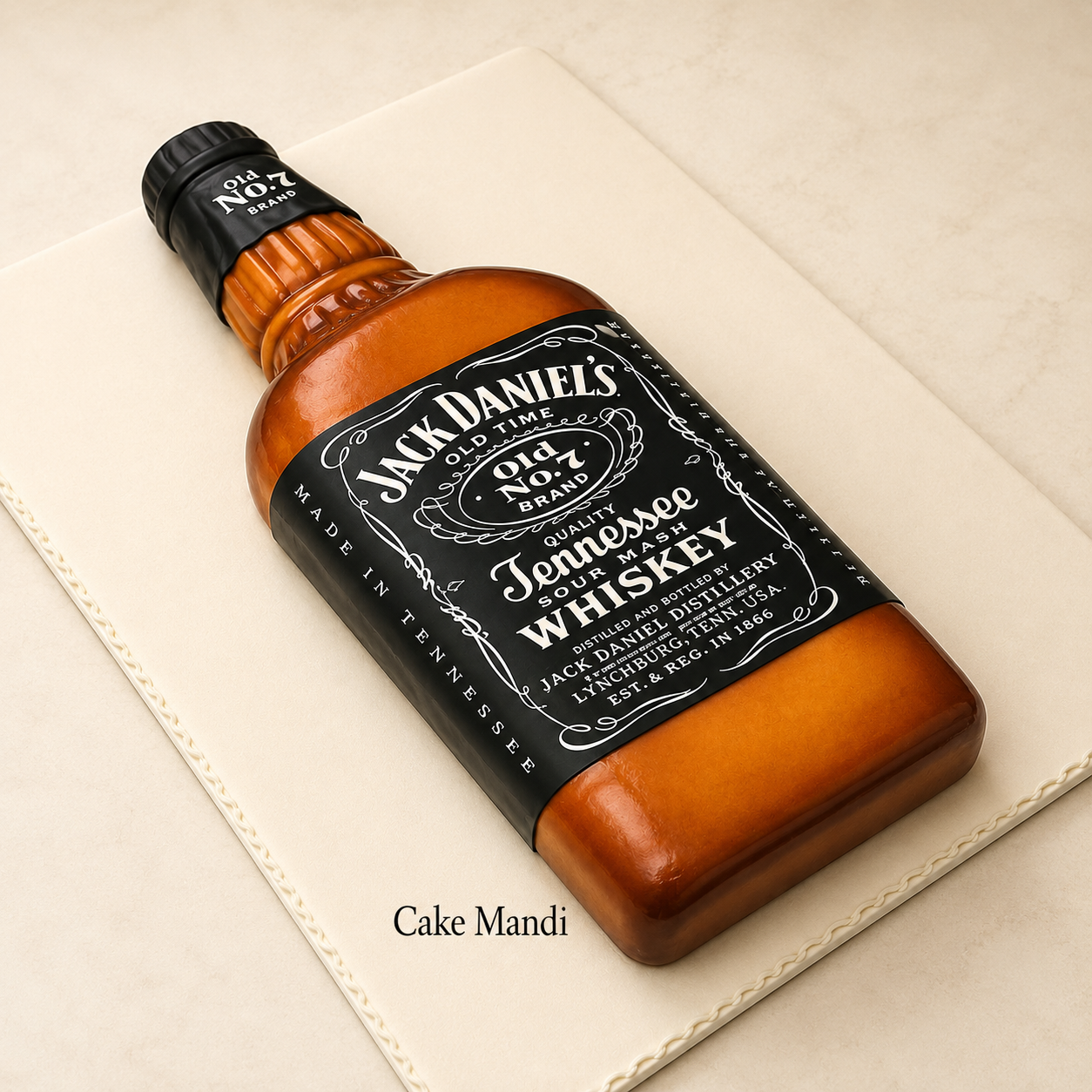 Jack Daniels Whiskey Bottle Shape Cake