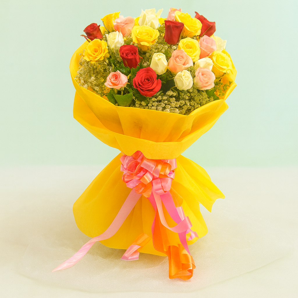 Mixed Roses Flower Bouquet