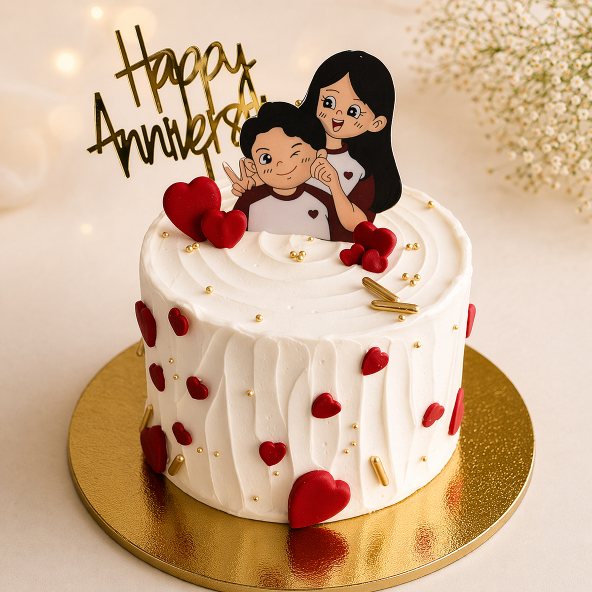 Cute Couple Anniversary Bliss Cake