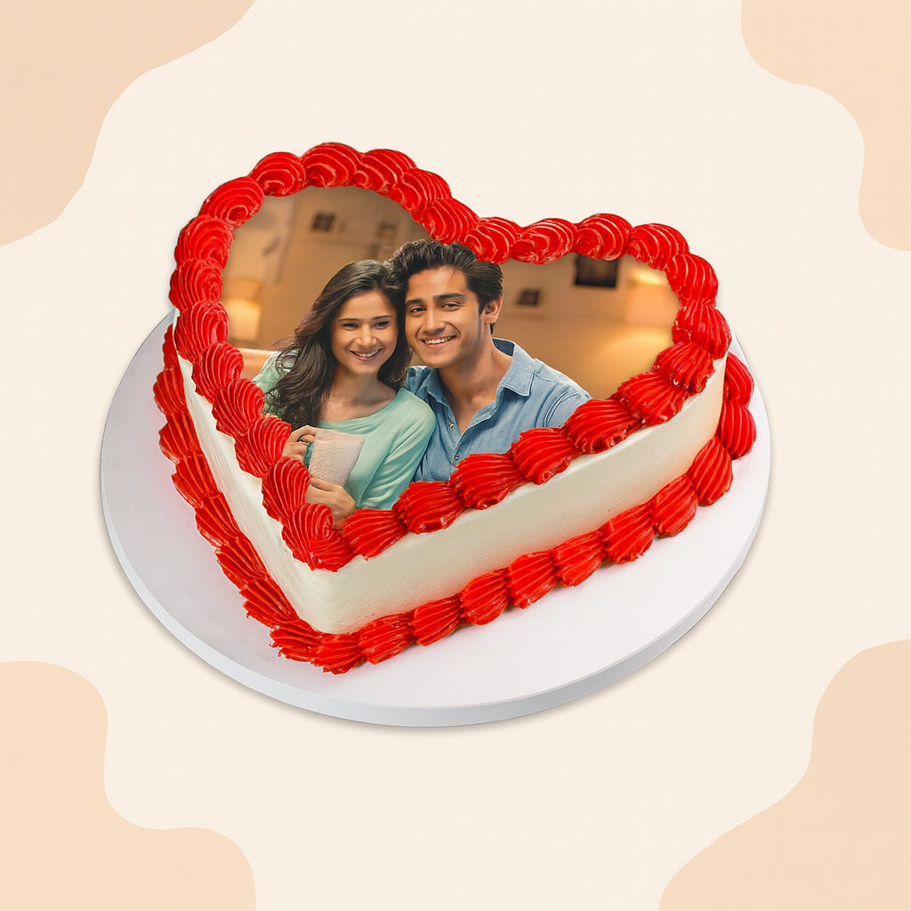 Loving Couple Photo Cake