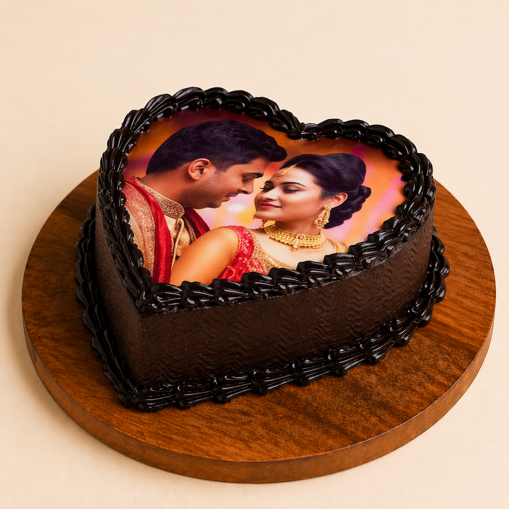 Order Personalised Photo Heart Cake Online